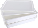 GSM Brands Pizza Dough Proofing Box - Stackable Commercial Quality Trays with Covers (17.25 x 13 Inches) - 2 Trays and 2 Covers