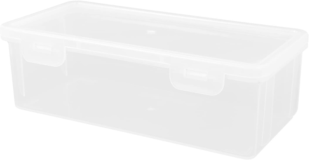 Operitacx Small Plastic Bread Box Loaf Bread Keeper Box 850ml Toast Container Storage Bin Produce Saver Fruit Vegetables Crisper Box Fridge Organizer for Home (7.4x3.7x2.3 inch)