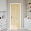 30" x 80" Pine Wood Slab Door, 6-Panel Solid Core Interior French Doors, Uninished Paintable Single Door Panel for Utility Room Pantry Closet as Prehung, Pocket, Bifold Barn Doors
