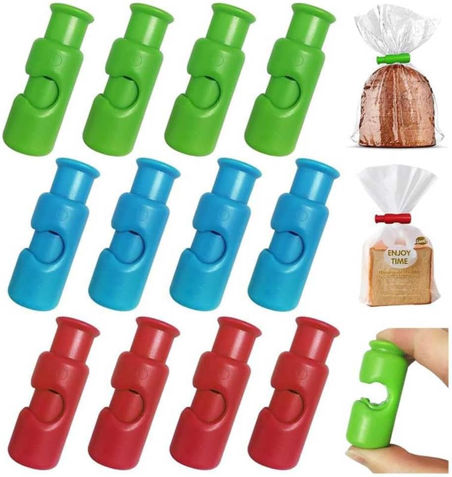 Bag Clips, 2024 New Chip Clips, Bag Clips for Food Storage, Snack Bread Sealing Clip, Squeeze Clips for Chips, Food Clips for Bags Plastic, Reusable Grocery Bag Clips
