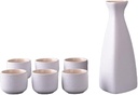 Japanese Sake Set, Sake Pot Set, Traditional Sake Cup, Porcelain, Pottery, Ceramics, Crafts, Wine Glasses, Cups, 7 Pieces, C, Practical