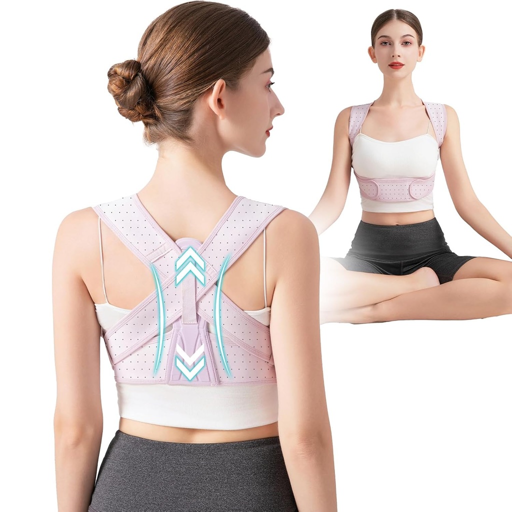 Posture Corrector For Women, Adjustable Back Brace For Posture, Back Posture Corrector Providing Pain Relief From Lumbar, Neck, Shoulder, And Clavicle, Back (S/M Upper Waist 27-35 Inch)