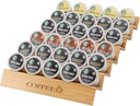 MinBoo Bamboo 2-Piece Step-Shaped K-Cup Holder Drawer or Countertop Organizer for Coffee Station - Holds 30 Coffee Pods
