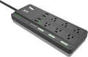 APC Smart Plug Wi-Fi Power Strip with USB Ports, PH6U4X32, 3 Smart Plugs that Work with Alexa, 6 Outlets Total, 2160 Joule Surge Protector Black