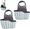 Sink Sponge Holder, 2PCS Kitchen Sink Shelf Multifunction Detachable Double Decker Hanging Basket with Hanging Ajustable Strap