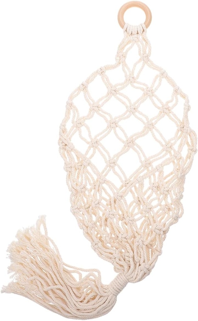 ABOOFAN Hanging Fruit Basket for Kitchen Woven Vegetable Storage Basket Decorative Fruit Hammock Wall Mount Breathable Onion and Produce Organizer for Home Decor and Space Saving