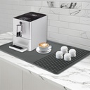 New Silicone Coffee Mat with Convex Edge,24''x16'' Bar Mat Easy to Clean, Fits Under Coffee Makers, Pots, Ice Makers and Kitchen Countertops or Dish Racks (Gray)