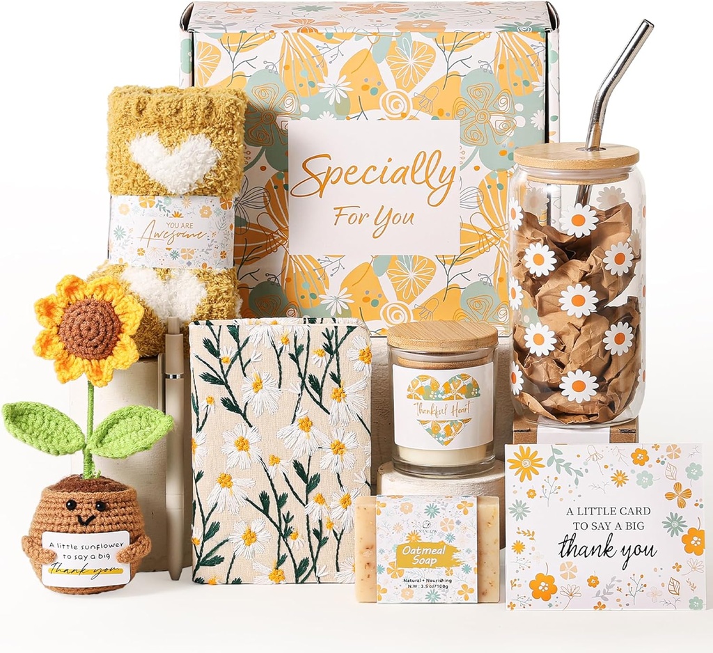 EXTALOW Thank You Gifts for Women,10PCS Teacher Appreciation Gifts,Birthday Gift Basket,Employee Appreciation Gift for Coworkers WomenTeachers Friends Mom Her Boss Nurse Secretary with Thanks Cards