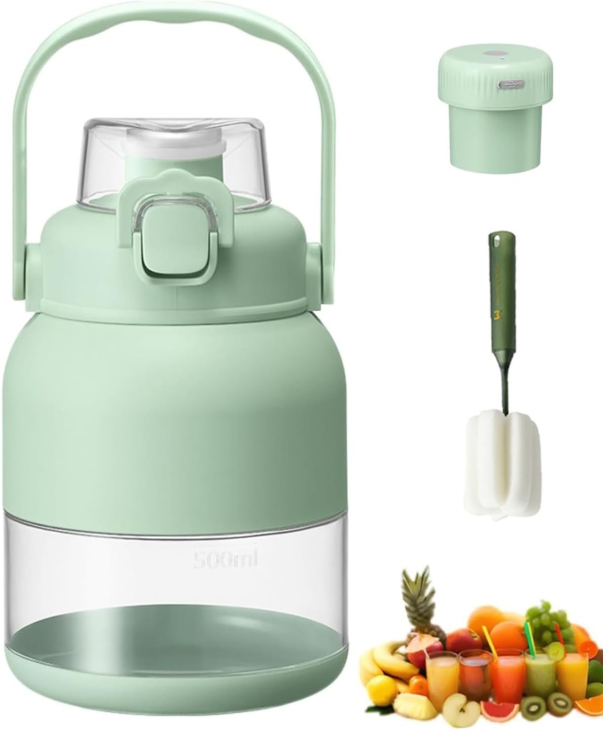 Electric Citrus Juicer, 17/29 Oz Juicer & Blender Machine, With Straw, Two Lids, Portable All-In-One Juicing & Sipping for Smoothies, Shakes, Food Prep & Frozen Blending