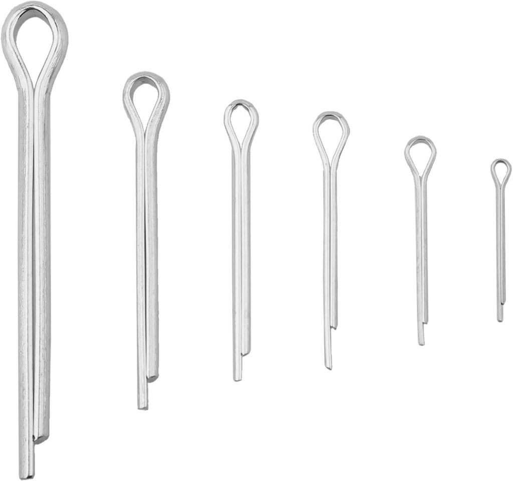 FABULETTA 230PCS 304 Stainless Steel Cotter Pins and Hairpin Pins Assortment Kit with 6 Sizes for Automotive Machinery Lawn Mower and Equipment Repair