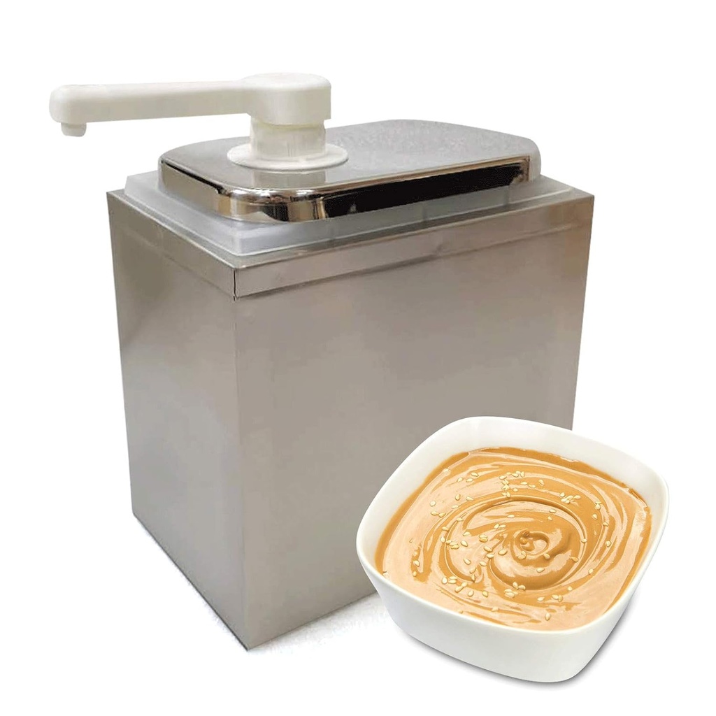 Sauce Dispenser Pump,Kitchen Sauce Dispenser 2-8L Stainless Steel Condiment Pump Station Squeeze Condiment Dispensing jar for Salad Jam Sauce Squeeze Seasoning Restaurant Use (Single Head 2L)