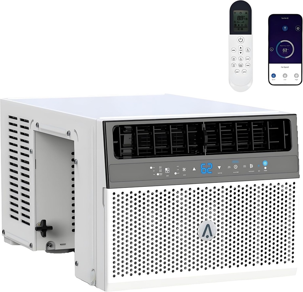 Window Air Conditioners，6000 BTU U-Shaped for Rooms Up to 250 Sq.Ft – Quiet, Energy-Efficient Cooling with 6 Modes & Open Window Design