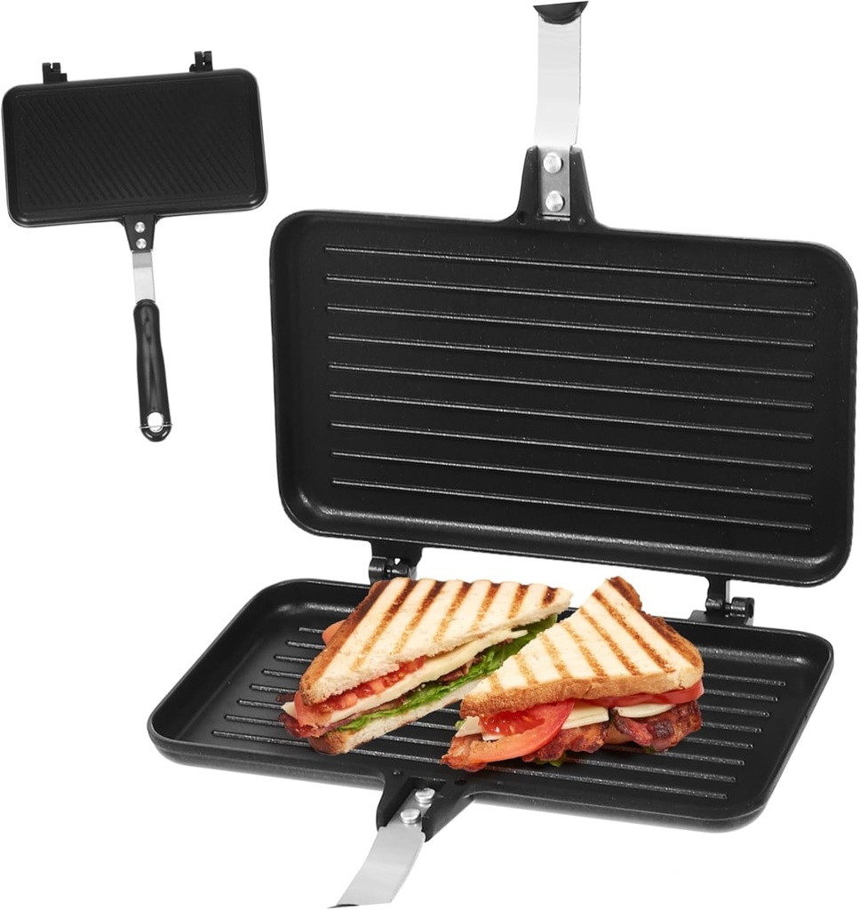 Cabilock Non-stick Sandwich Baking Pan Skillet Nonstick Sandwich Bread Pan Egg Household Baking Toaster Practical Breakfast Machine