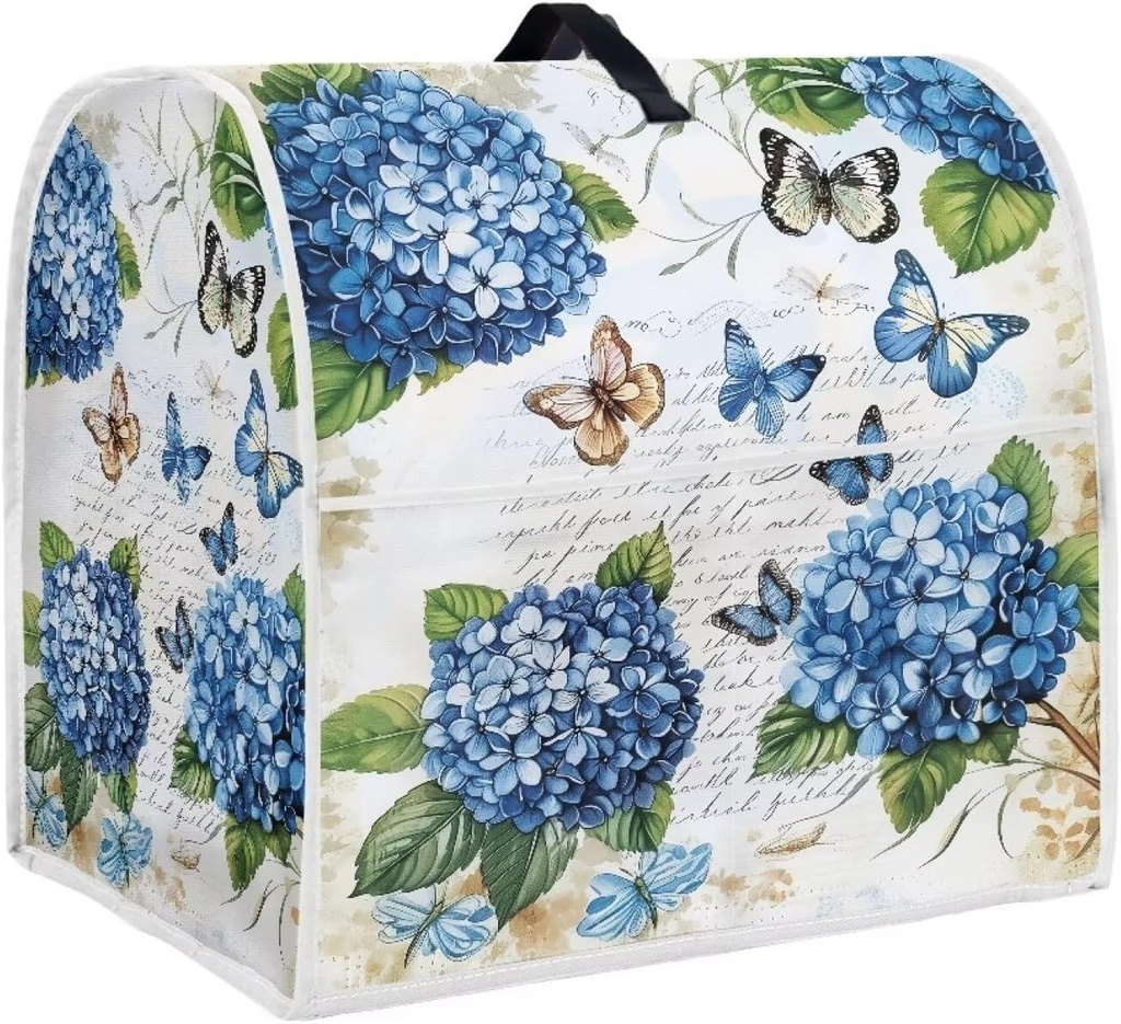 Butterfly Stand Mixer Cover 6-8 Quart Hydrangea Floral Kitchen Appliance Dust Cover Universal for Air Fryers, Coffee Makers Pressure Cooker Mixer Parts & Accessories