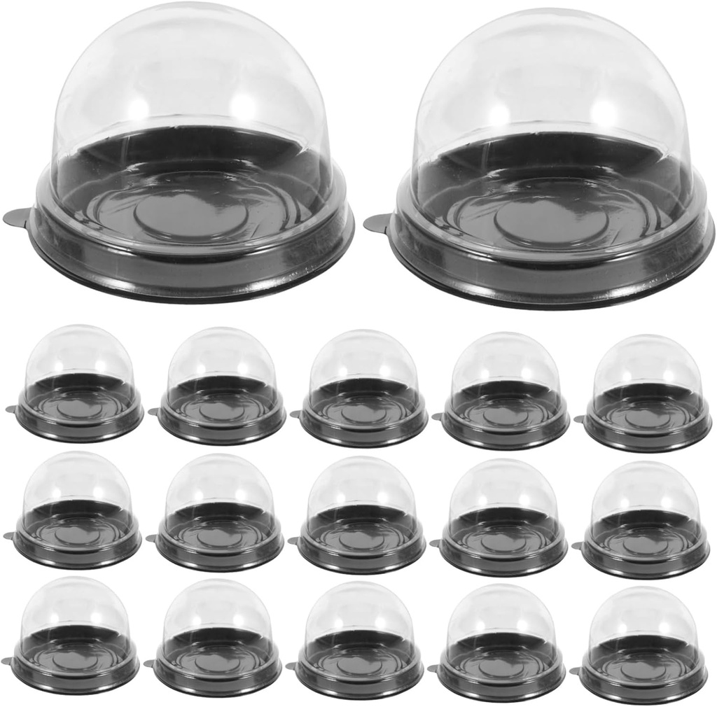 GLEAVI 50pcs Mini Cupcake Containers with Dome Lids Muffin Dome Boxes for and Egg Yolk Pastry Packaging Bakery Dessert Storage Seal for Restaurants and Cafes