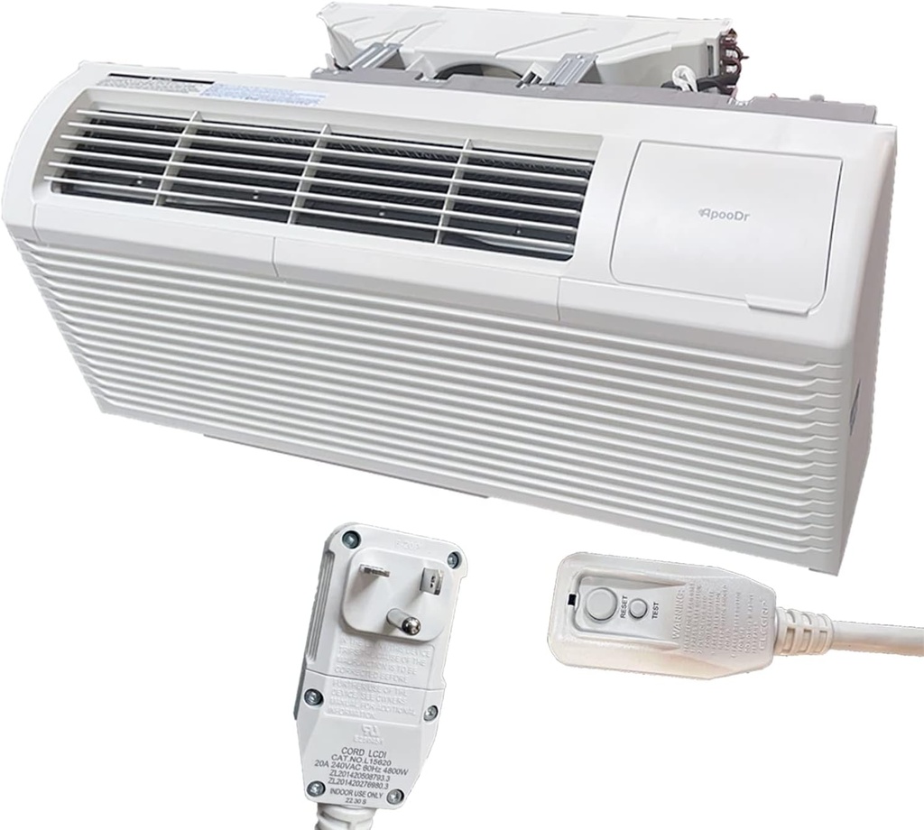 9,000 BTU PTAC Packaged Terminal Air Conditioner With Heat Pump PTHP Unit Heating And Cooling With Electric Cord