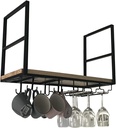 Ceiling Hanging Shelf for Bar Cellar Garage Restaurant Wine Rack Wine Glass Holder, Kitchen Pot Pan Rack Cookware Hanger Flower Stand Storage Shelving (Size : 120x30x50cm)