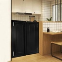 Swinging Doors, Wall-Mounted Wood Modern Saloon Door Cafe Door for Hallway Kitchen Pub Shop Entrance Partition (35.43" x 35.43"-Black)
