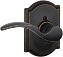 St. Annes Left Handed Lever with Camelot Non-Turning Lock, Aged Bronze (F170 STA 716 CAM LH)