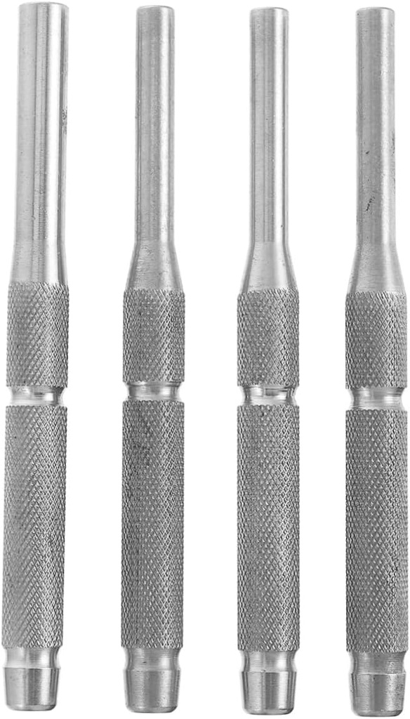 4 Pcs Pin Punch Set Stainless Steel Hand Tool Kit with Reverse Taper Tips for Watch Jewelry Repair and Assembly Lightweight