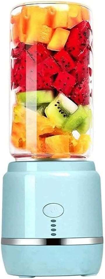Portable Blender, Personal Blender with USB Rechargeable Mini Fruit Juice Mixer, for Smoothies and Shakes Mini Juicer Cup Travel (Color : Blue)