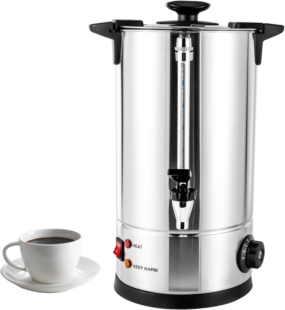 Commercial Coffee Urn, 10L Hot Beverage Dispenser, Stainless Steel Coffee Urn 1000W Electric Coffee Maker for Catering, Gathering, Event
