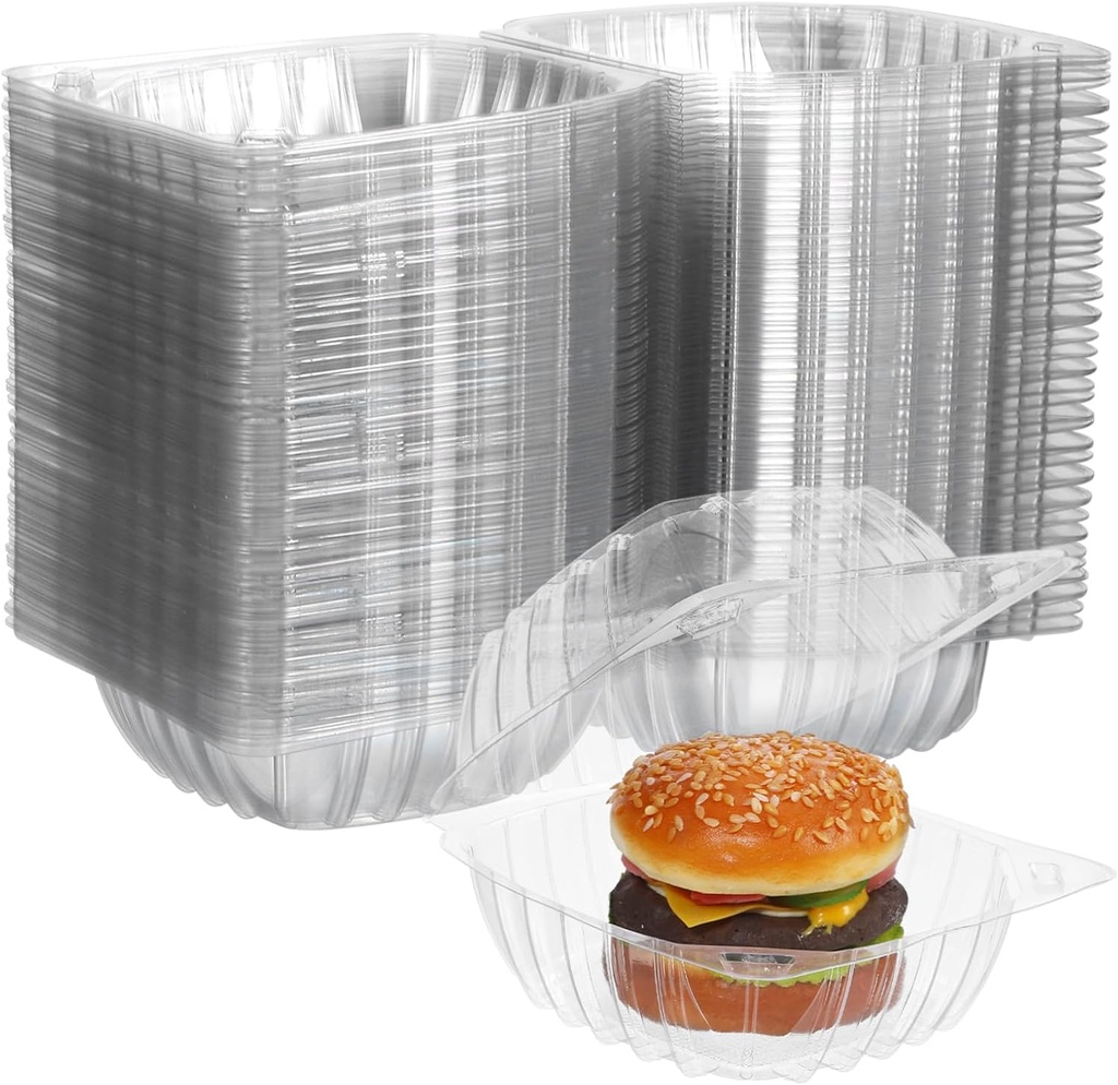 Zerodeko 100pcs Clear Cupcake Containers Individual Dessert Holders for Cakes and Treats for Parties Weddings and Bakery Use Pet Material