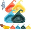 Faucet Hanging Filter Basket, Faucet Hanging Filter Basket for Kitchen Sink, Kitchen Sink Drain Basket Swan, Multifunctional Kitchen Triangular Sink Filter (4Pack)