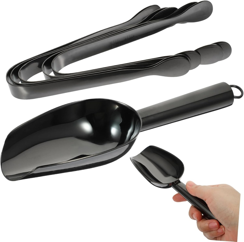 PRETYZOOM Stainless Steel Ice Shovel and Clamp Ice Scraper Shovel Food Scoop Tongs Capacity Easy Cleaning Kitchen Gadgets