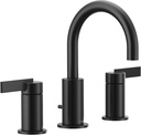 Moen T6222BL Cia 8-Inch Widespread 2-Handle High-Arc Bathroom Faucet Trim Kit with Optional Brushed Gold Finish Accents, Valve Required, Matte Black