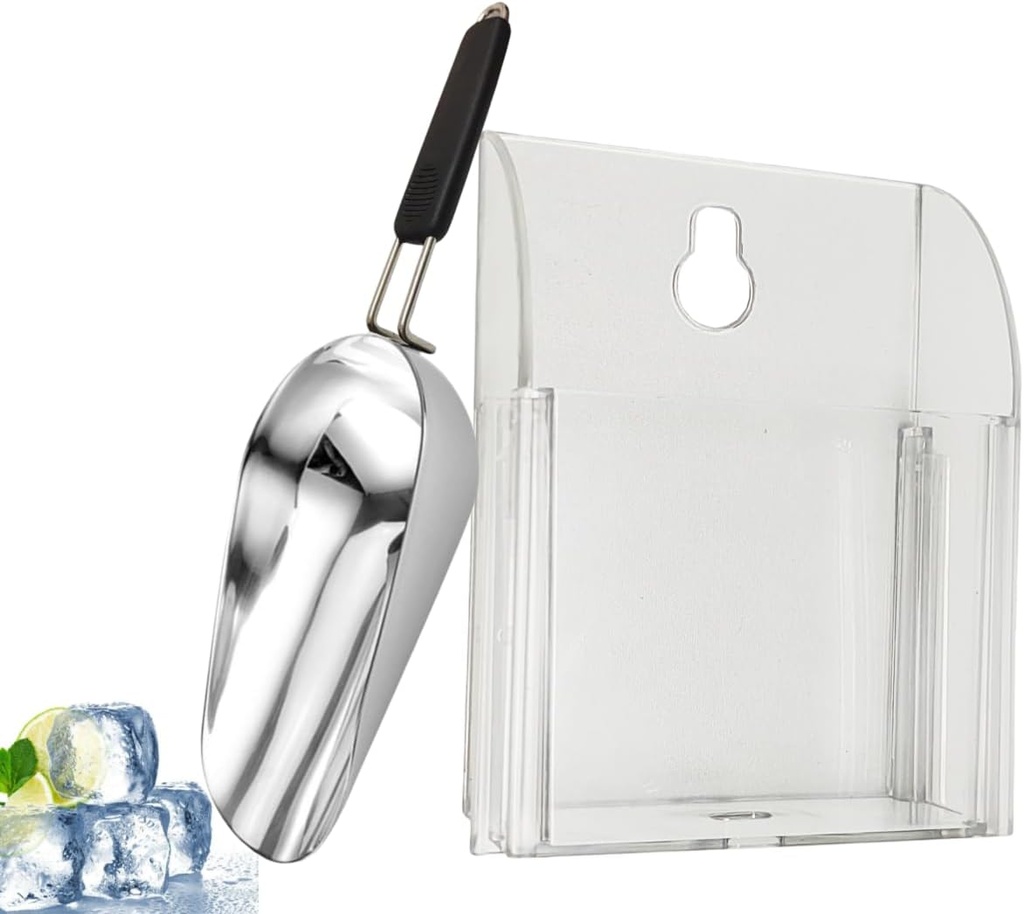 Ice Cube Scoop with Magnetic Holder for GE Opal Nugget Ice Maker and Freezer,Multipurpose Ice Scoop for Pet Food, Flour, Grains, Candy