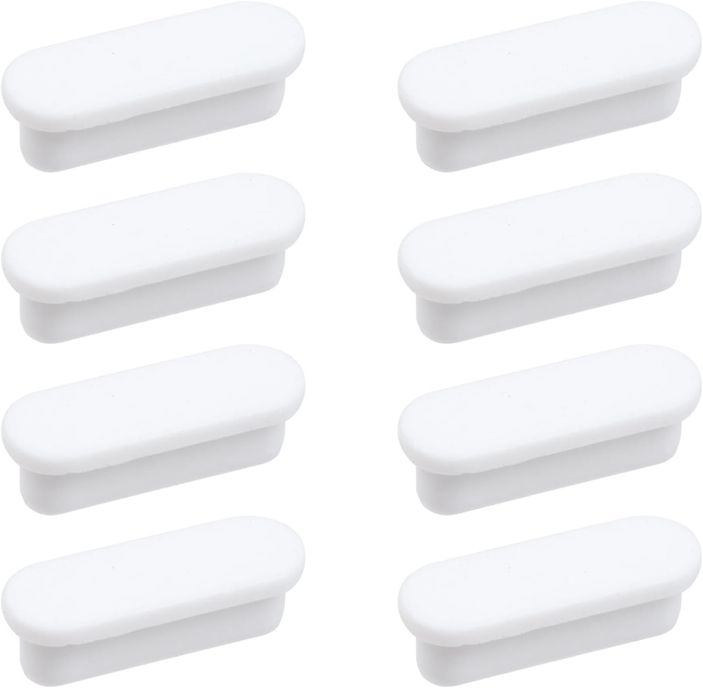 MY MIRONEY 8PCS Oval Rubber Sink Overflow Cover White Kitchen Bathroom Sink Basin Trim Overflow Cover Hole Insert Cap