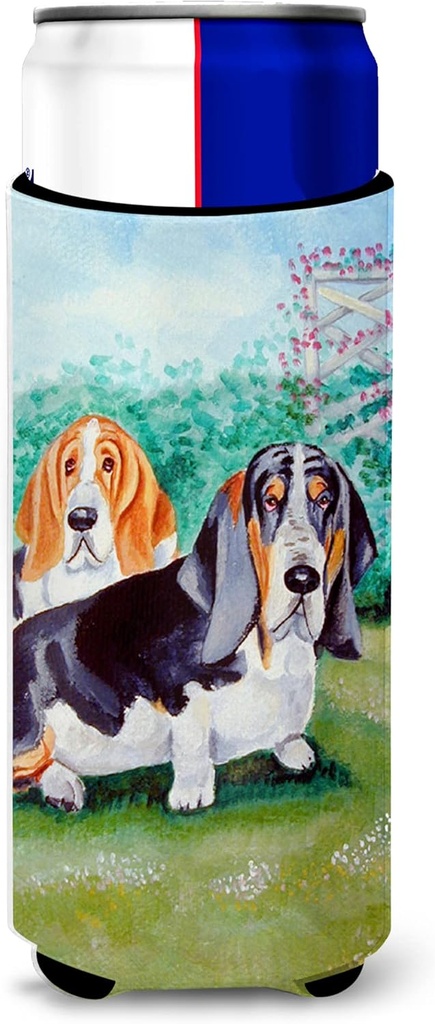 Basset Hound Double Trouble Ultra Beverage Insulators for slim cans