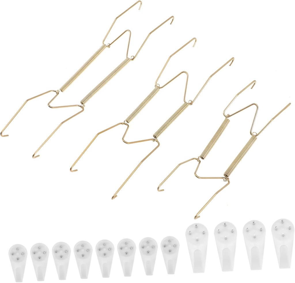 BESTOYARD 24pcs Invisible Plate Hangers Set Wall Hooks for Displaying Plates Type Design for Home Decor and Showcase