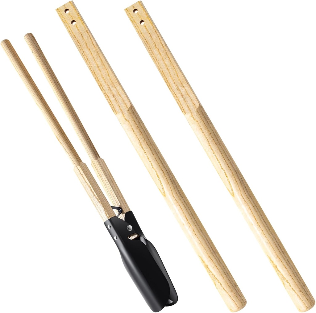 Zonon 2 Pcs Square Eye Post Hole Digger Handle Wood Post Hole Digger Replacement Handle, 48 Inches