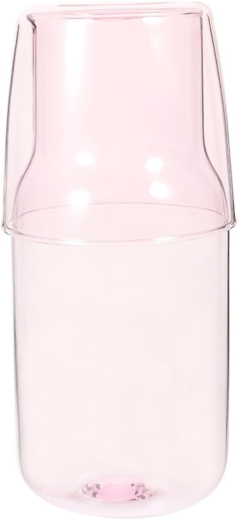 LIFKOME Glass Kettle Bedside Carafe Lid Perfect for Bedroom Living Room Office