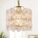 Gold Glass Pendant Light 1-Pack Modern Flower Small Ceiling Pendant Lighting 1-Light for Kitchen Island Sink Dining Room Bedroom Entryway Hallway, E26