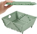 Collapsible Strainers and Colanders for Kitchen, Foldable Plastic Storage Drain Basket for Pasta, Fruit, Vegetables, Berry Space-Saving, BPA-Free, Dishwasher Safe (Green)