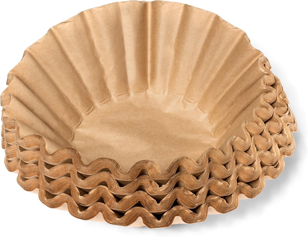 Coffee Filters - Natural Unbleached Brown Biodegradable - Large Basket - 9.75" Flattened Diameter - 4.25" Diameter Base - by California Containers (200 Count)