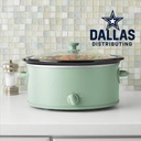 6-Quart Oval Slow Cooker with Glass Lid – Large Capacity Crock Pot in Green Sage, Removable Stoneware, Manual Controls Cooker for Roasts