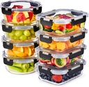 Sorbus Glass Meal Prep Containers, Dishwasher and Oven Safe Reusable Meal Prep Containers, Freezer Safe Glass Food Storage Containers with Airtight Lids