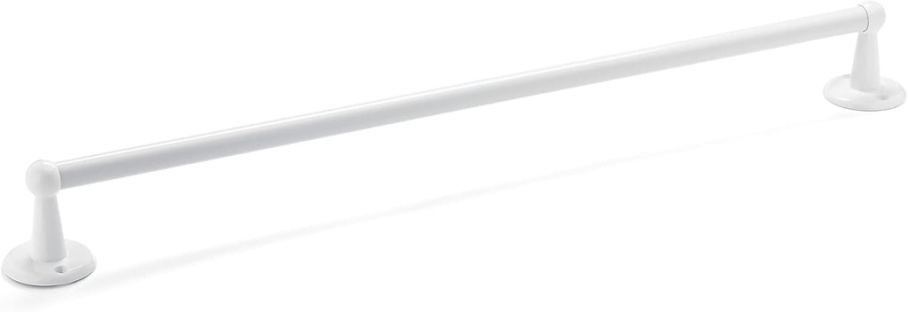 Richelieu 40901 Euro Collection Classic Round Bathroom Towel Bar, 24-inch (609 mm), White Finish