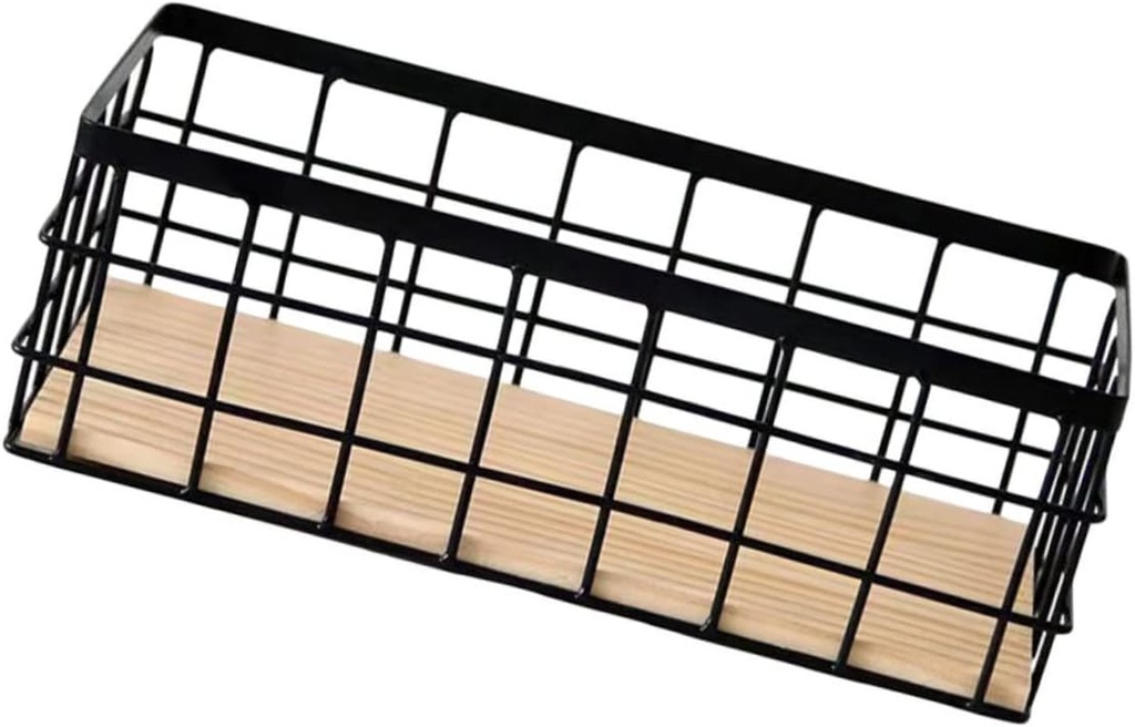 Zerodeko 1pc Hanging Iron Storage Basket Minimalist Wall Organizer for Clothes Sundries and More for Bathroom Kitchen and Dorm Use Base