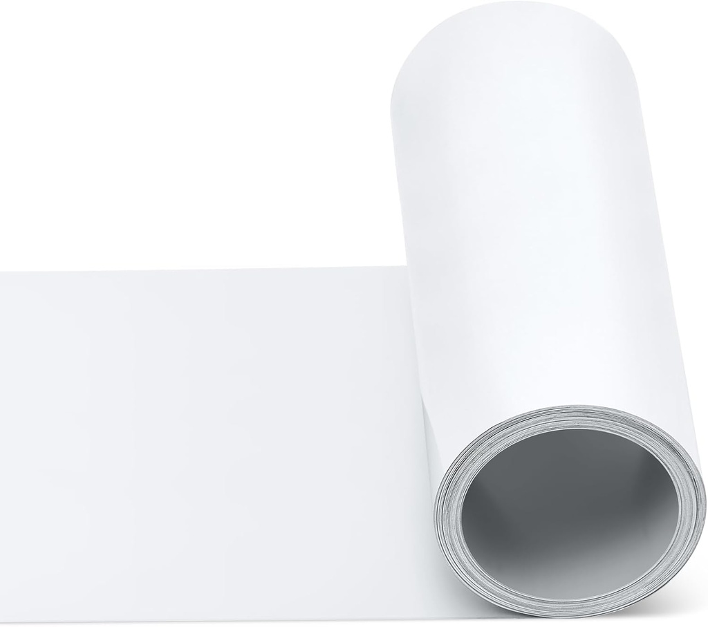 White Grey Aluminum Flashing Roll for Roof, Prevents Roofing Stains, Aluminum Roll Weatherproofing Garden Strip for Moss Prevention(12.01inch X 50ft)