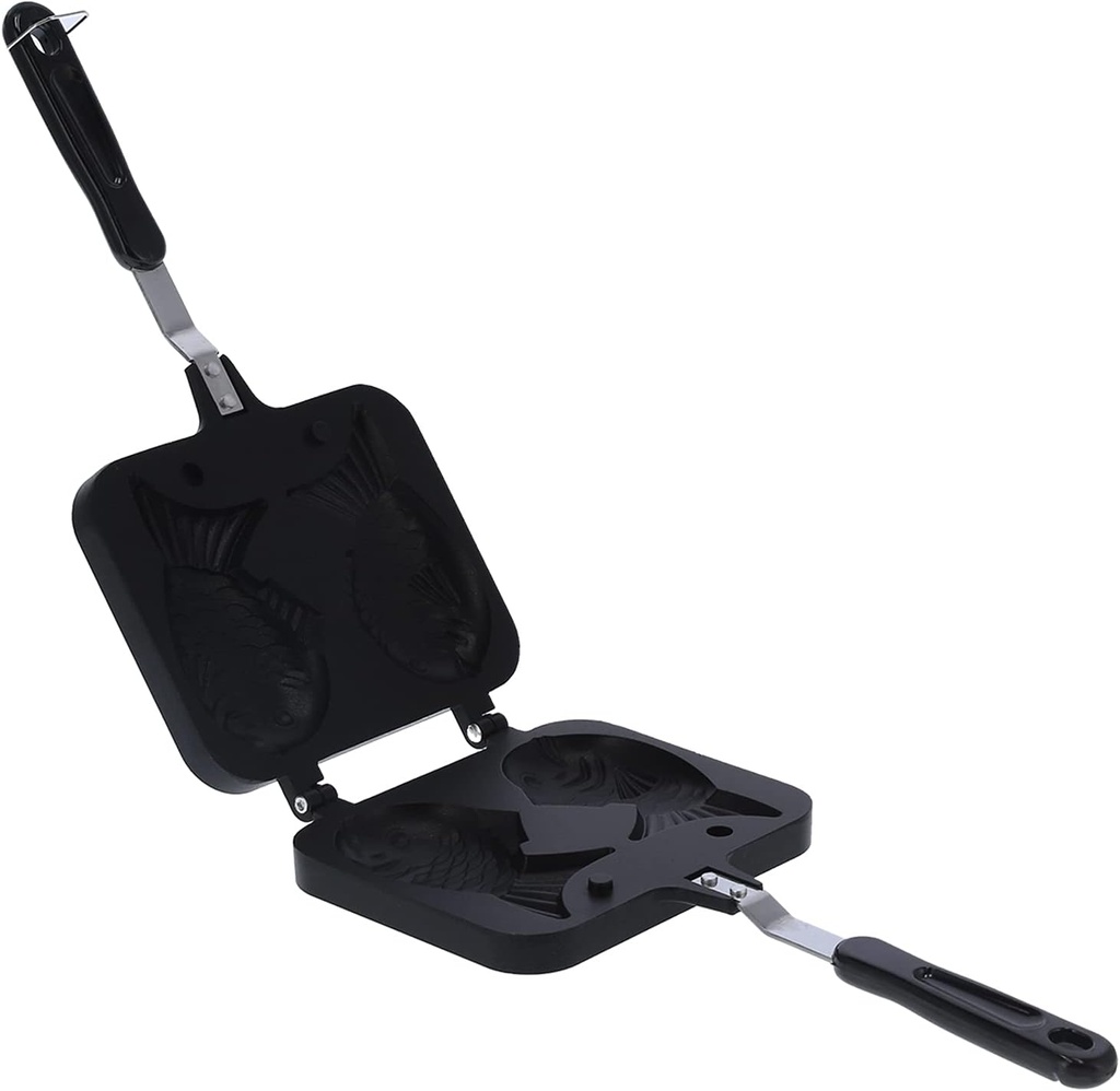 flexman Taiyaki Fish Shaped Waffle Maker, Fish Waffle Maker Machine, Non Stick Double Pan model with 2 Stainless Steel Handles for Parties, Cafes, Tea Houses Use