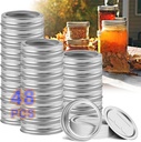 Canning Jar Lids With Rings For Mason Regular Mouth 48Pcs2.76in Regular Mouth Kerr Ball Jars Lids With Rings Good Sealing Performance Food Grade Material Kerr Mason Jars For Canning Food Fruits DIYJam
