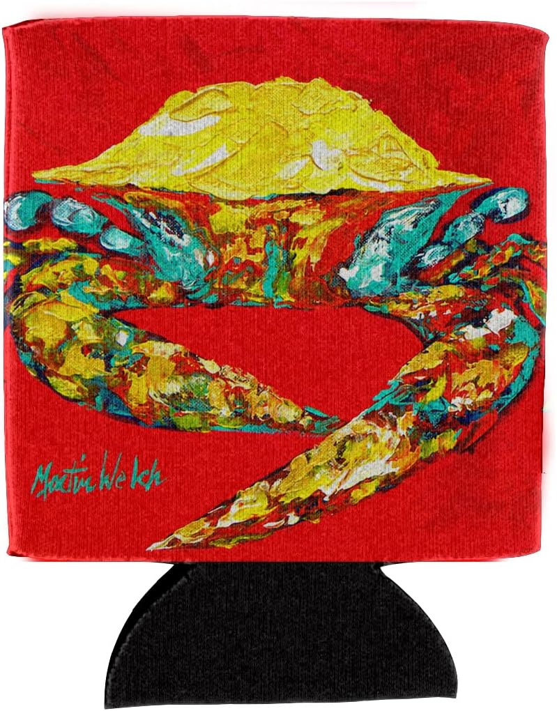 Caroline's Treasures MW1079CC Crab Wiggles Can or Bottle Hugger Cooler Washable Drink Sleeve Collapsible Beverage Insulated Holder, Can Hugger, Multicolor