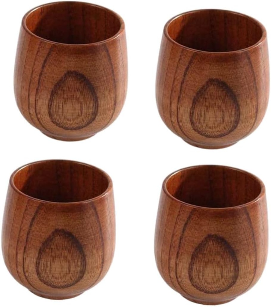 Wooden Tea Cup 4-piece Set Japanese Teacup Chinese Tea Cup Sake Holder