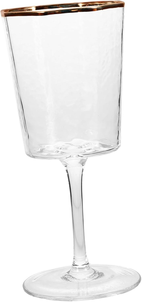 CHILDWEET Elegant Gold Rimmed Wine Goblet Glass Drinkware for Parties Weddings Home Use for Savoring Cabernet Vintage Beverages