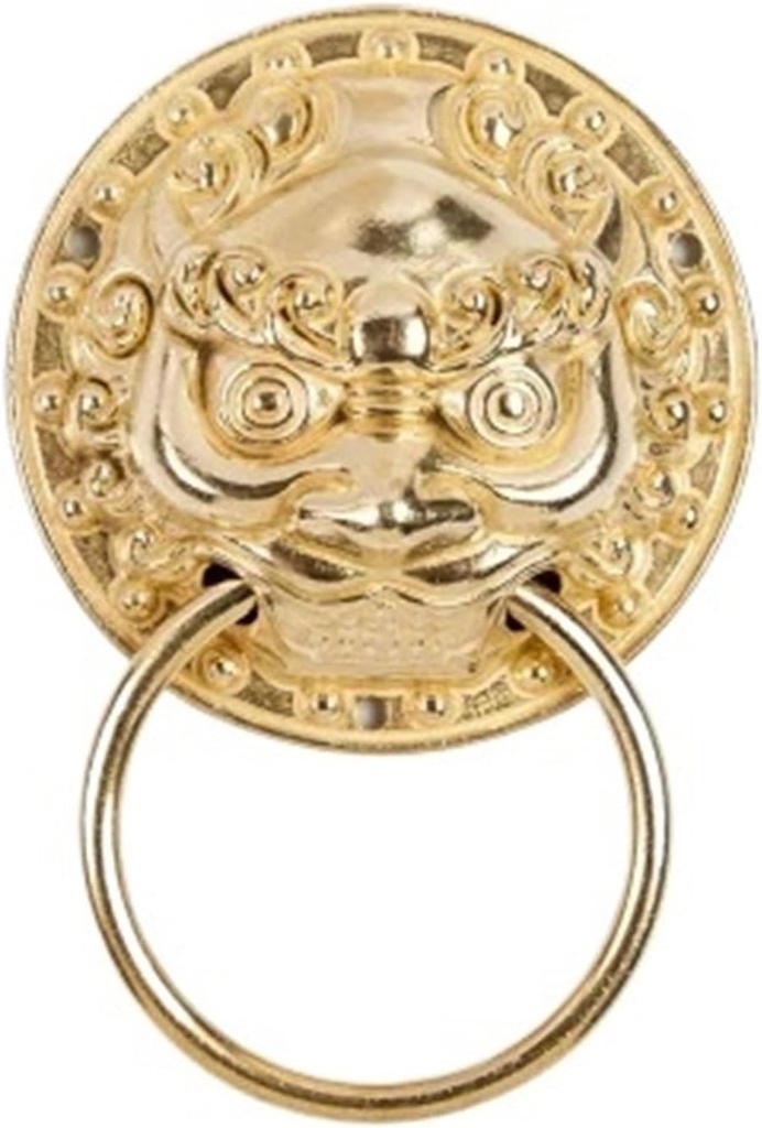 Door Knocker Brass Knocker Beast Head Lion Head Tiger Copper Handle Antique Door Lock Handle Cyclamic Ring Decorative Fittings(DK1001-98)